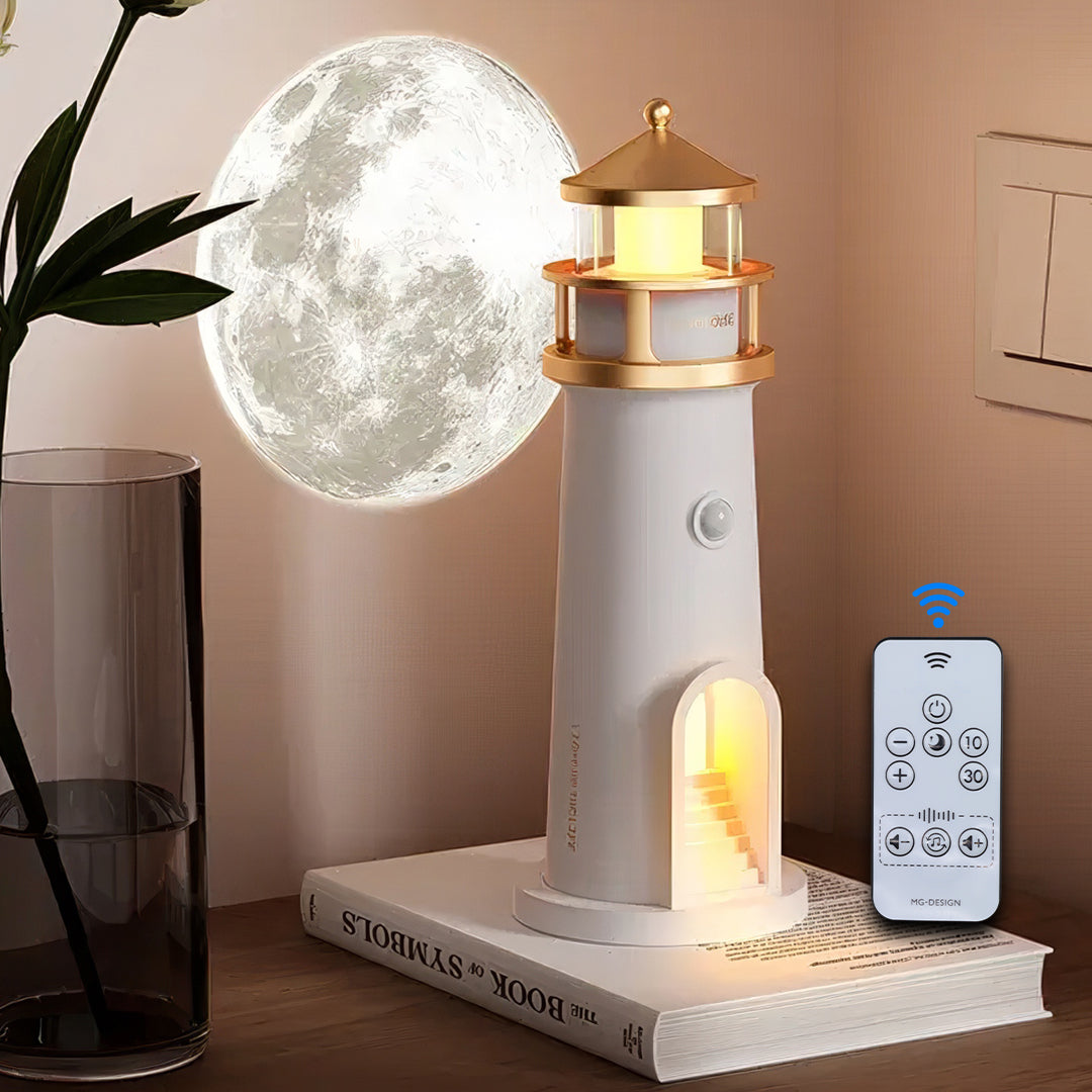 3-in-1 Lighthouse Projector Lamp With Moon & Ocean Sounds - Bluetooth Speaker