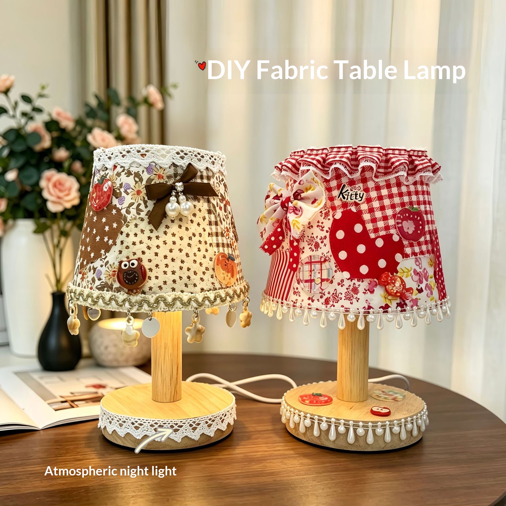 DIY Fabric Table Lamp Night Light Creates A Cozy Atmosphere