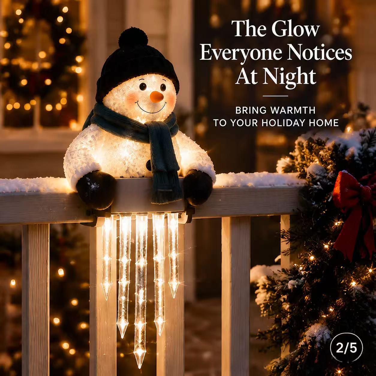 Product Snowman Icicle Light Decor Snowman Lights