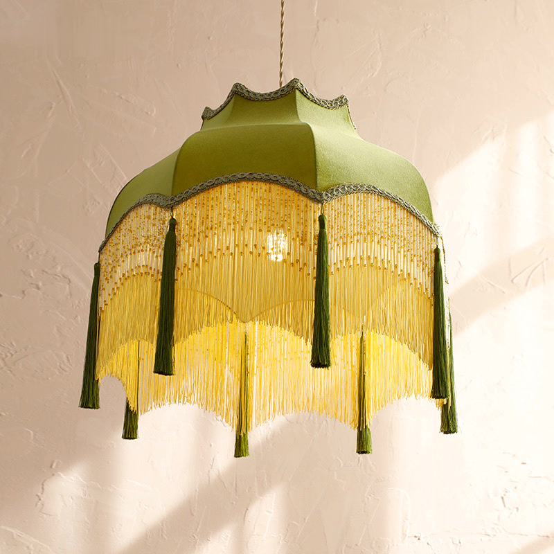 Tassel Vintage Velvet Chandelier For Dining Room And Living Room