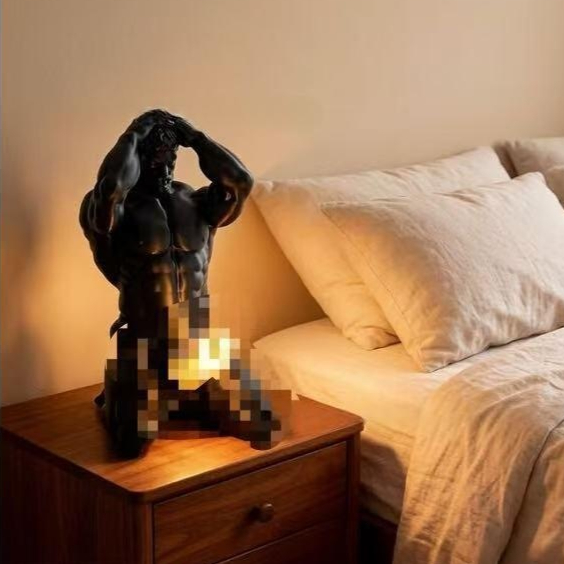 Plastic Muscle Man Novelty Desk Lamp