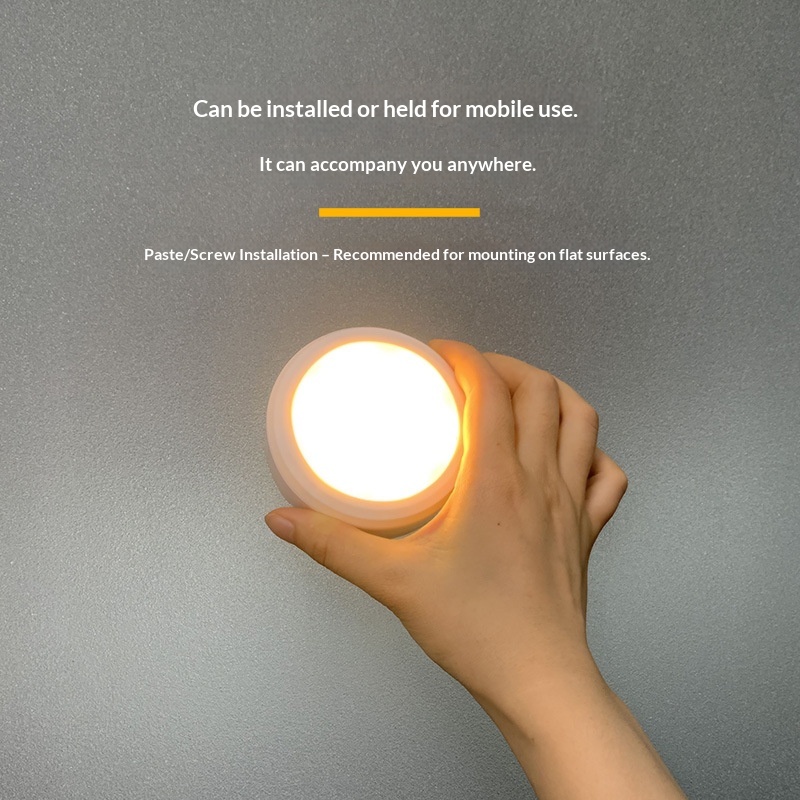 Press The Bedside Corridor Light To Tap The Hockey Puck Lamp