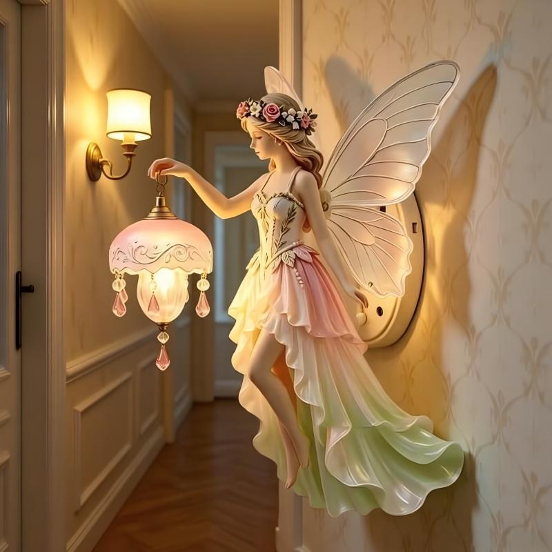 Resin Fairy Wall Lamp Ornament