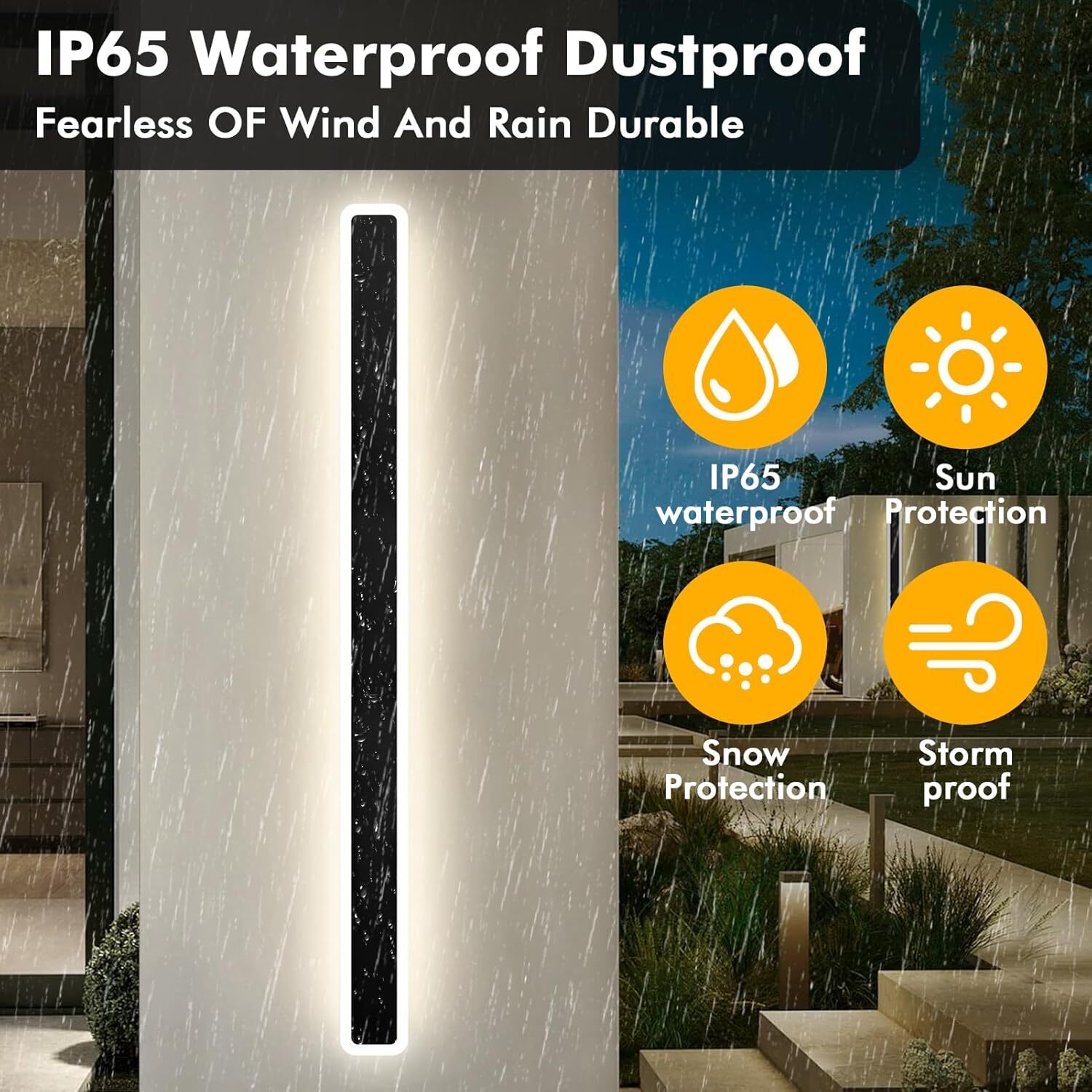 80cm LED Wall Light Acrylic Long Strip Lamp Waterproof Outdoor Lamp Garden Light