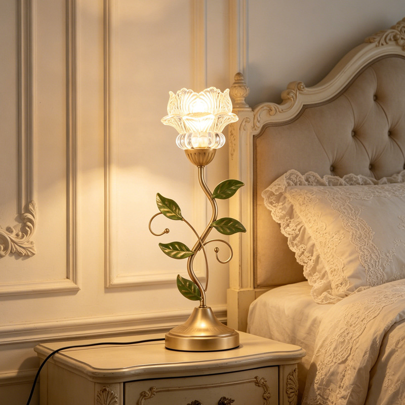 French-style Vintage Table Lamp Minimalist And Creative Flower Decoration