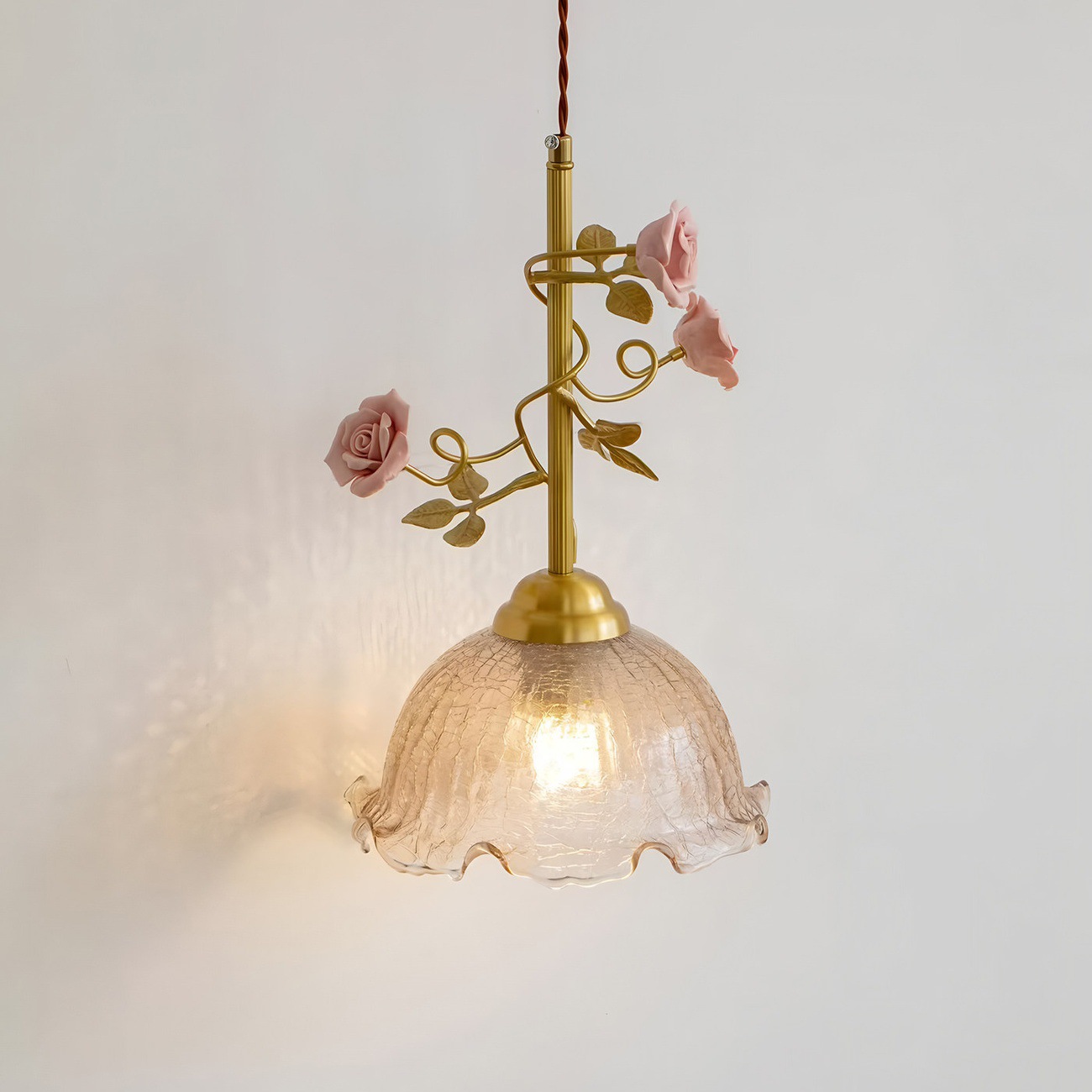 Rose-flower Ambiance Bedside Pendant Lamp