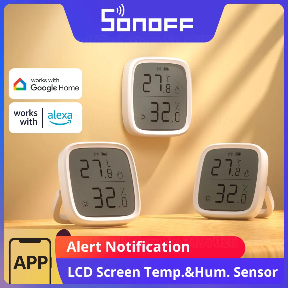 1-4PCS SONOFF SNZB-02D Zigbee LCD Digital Thermometer Smart Temperature Humidity Sensor…