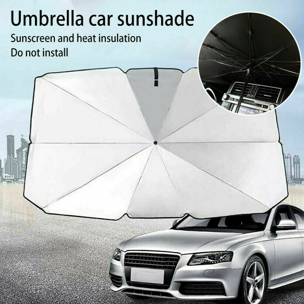 Car Windshield Sunshade Umbrella Front Window Visor Sun Shade Cover Black-Large