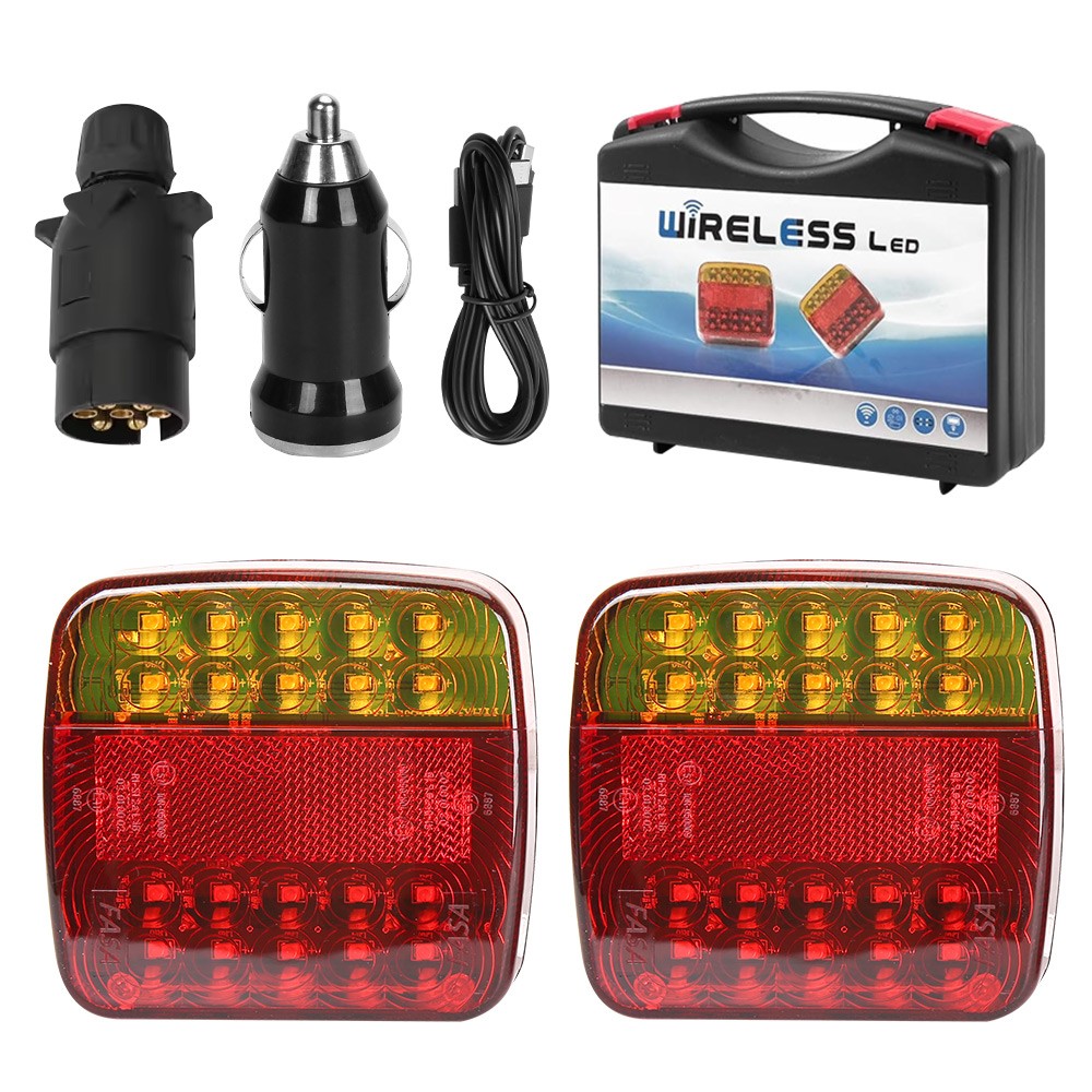 2XTrailer Lights Wireless Magnetic LED Tail Stop Truck Indicator Boat Truck Car