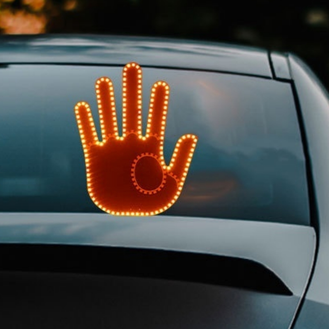 Car Finger Gesture Warning Palm Light