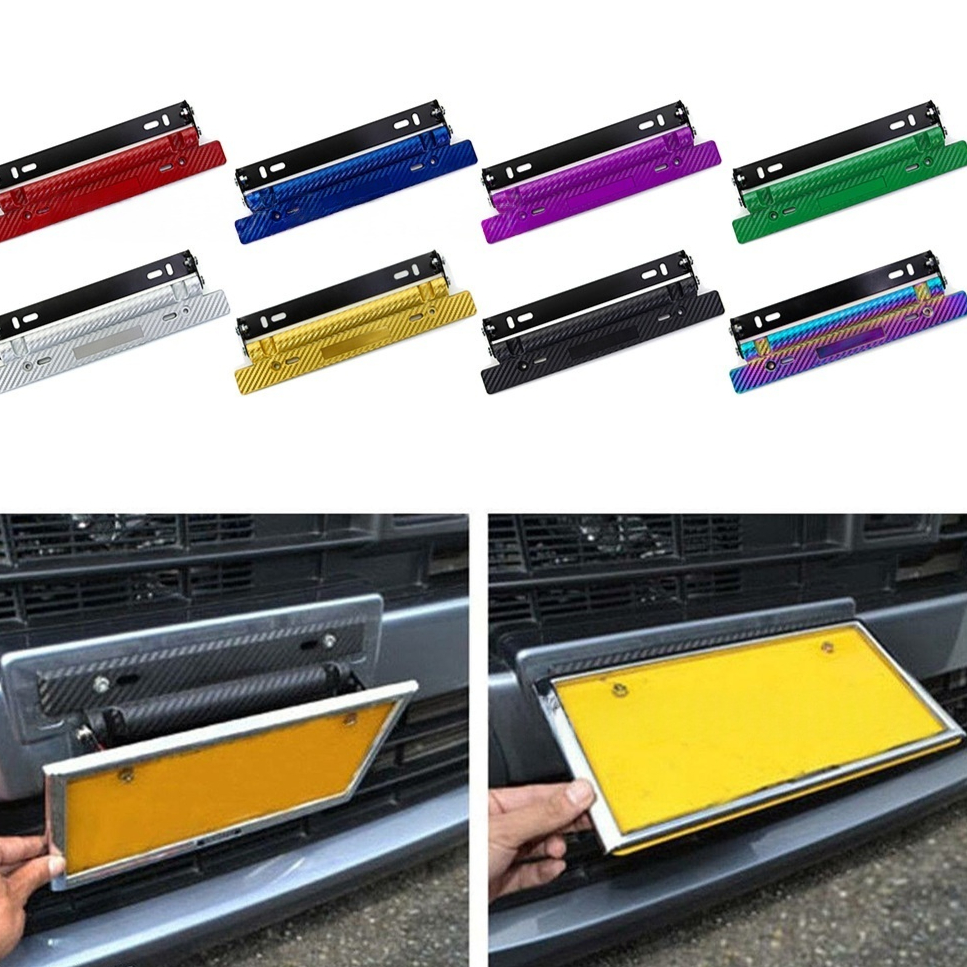 Carbon-fiber-pattern Adjustable-angle License Plate Bracket