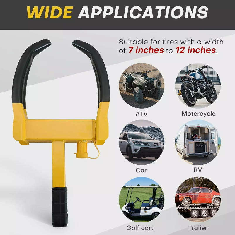 High Performance Wheel Clamps With Safety Lock For Caravans, Cars Vans And Trailers DE