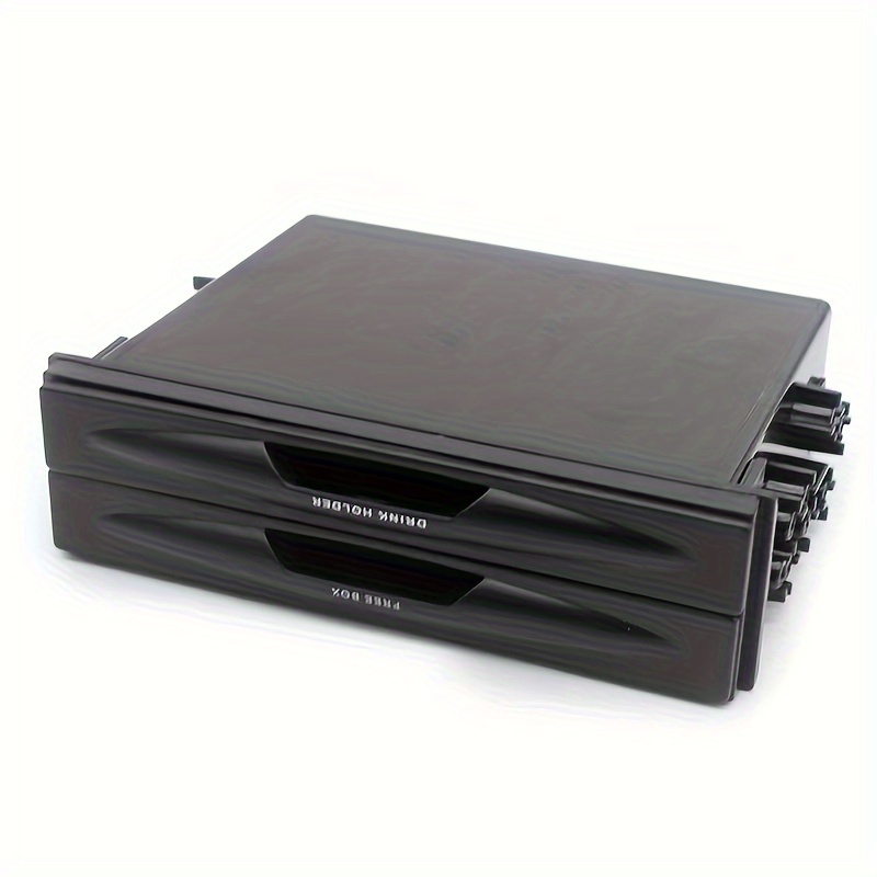 Single Din Radio Pocket, 2-in-1 Car Radio Storage Box Multi Purpose ABS Universal 1DIN 2…