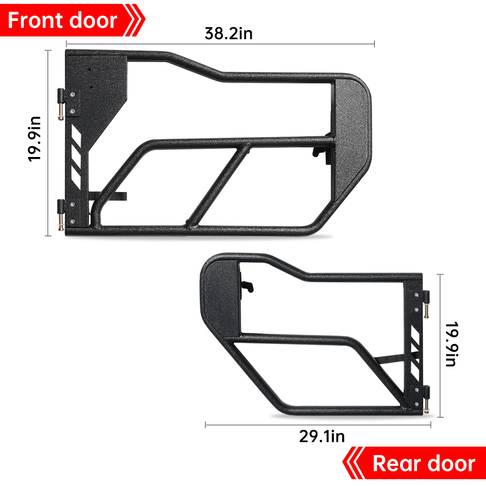 Tube Doors With Side View Mirror For - Je Ep Wrangler JL JLU And Gladiator JT 4-Doors…