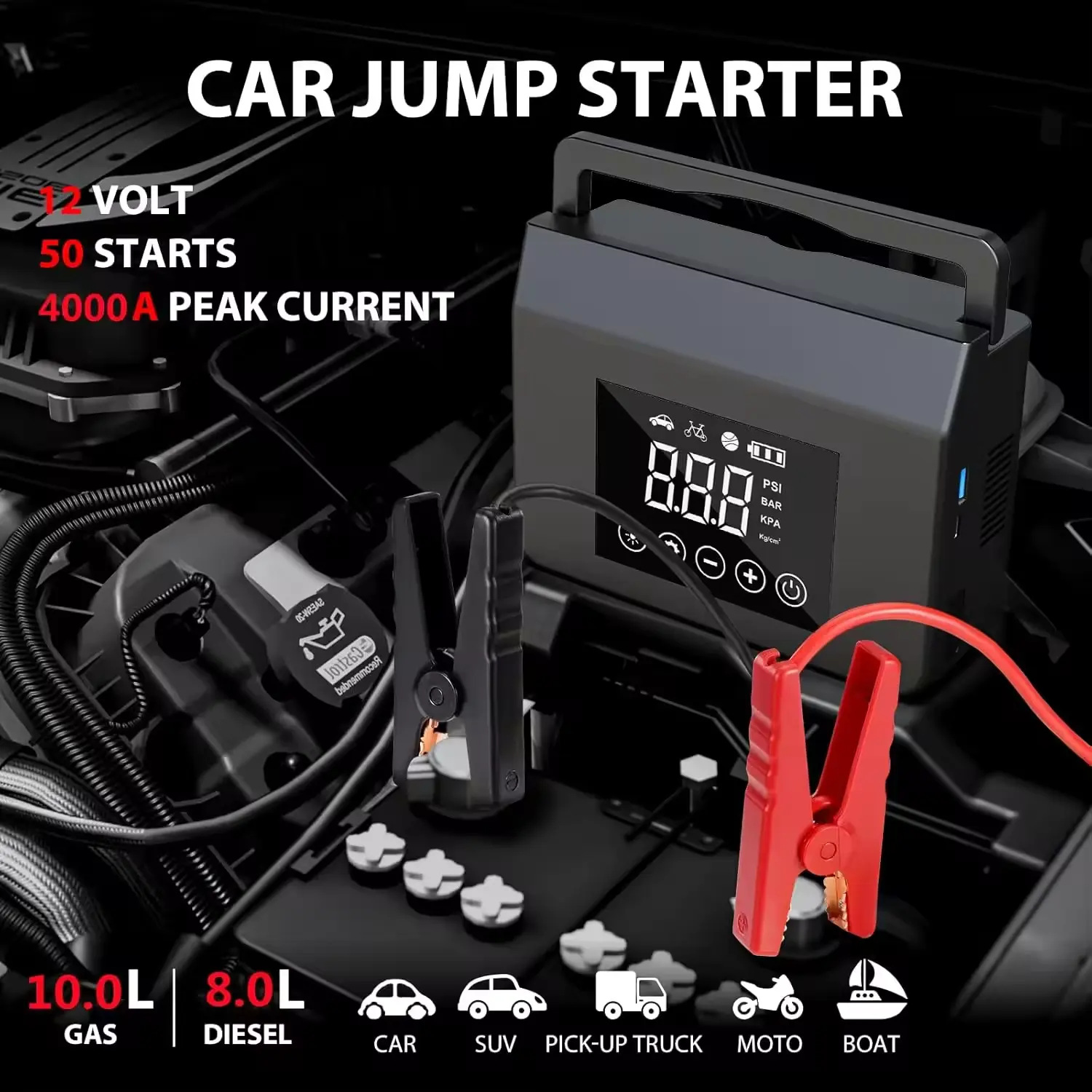 Car Starter Power Pack With Car Booster Charger