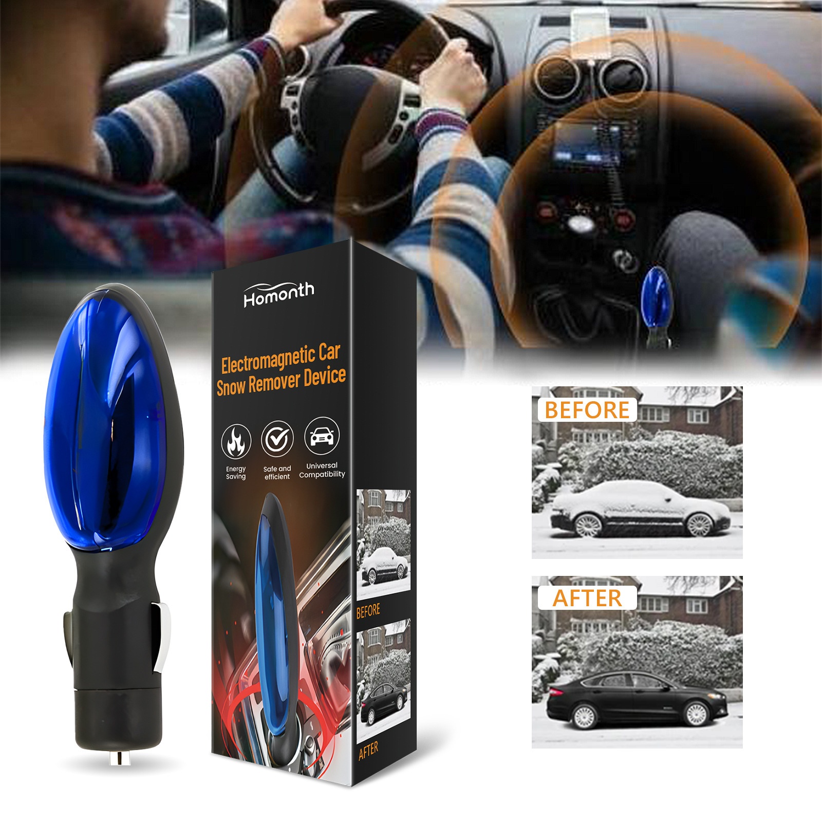 Portable Vehicle Deicer For Automobile Glass
