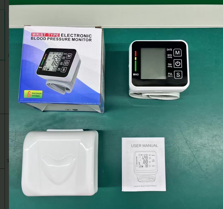 Black Smart Wrist Blood Pressure Monitor With Automatic Measurement And Voice…