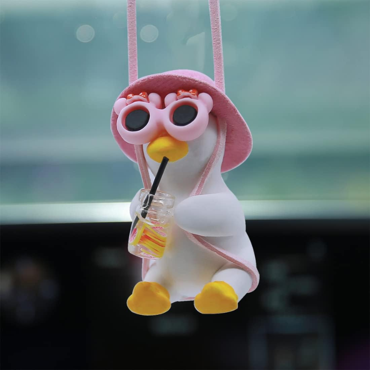 Cool Swinging Duck Car Hanging Ornament, Pendant Interior Rearview Mirror Decoration And…