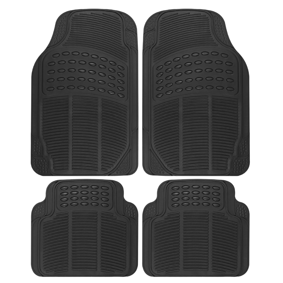 BLACK Floor Mats For Cars Trucks SUV, 4-Piece All-Weather Car Mats With Universal Fit…