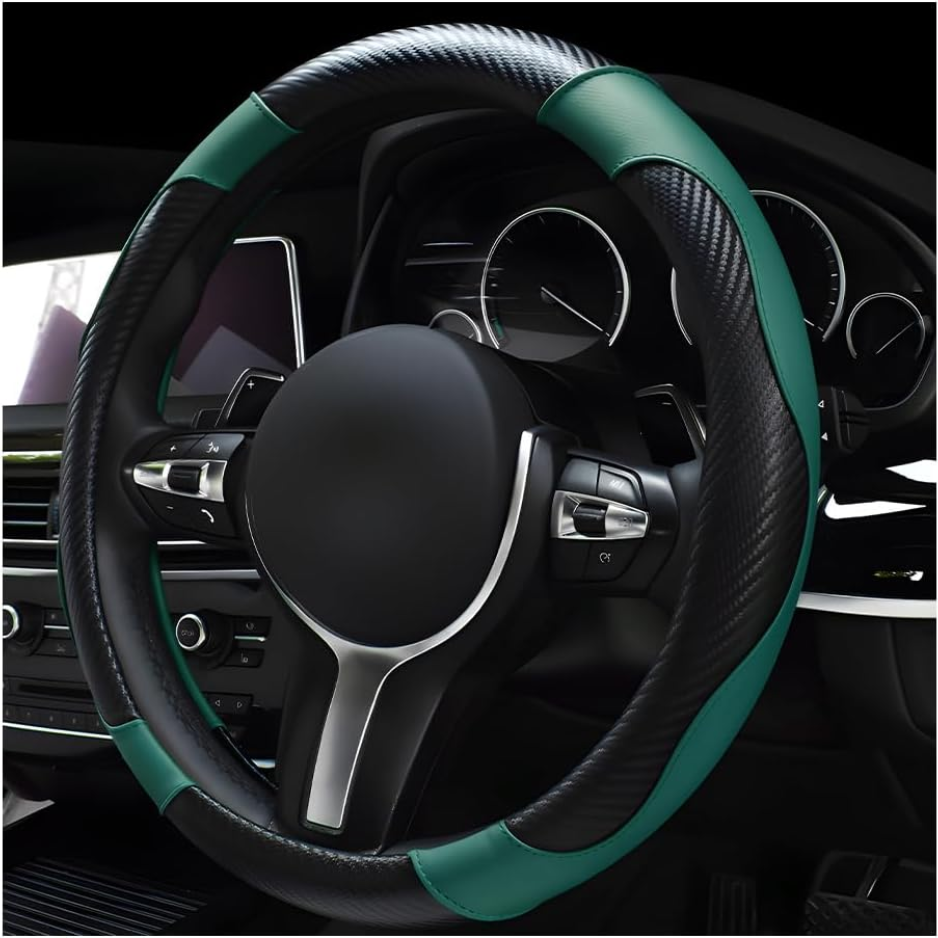 Car Steering Wheel Cover, 15 Inch Leather Breathable Auto Steering Wheel Protector…