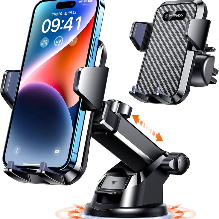 Strongest Suction Military Grade Ultimate Car Phone Mount Patent Safety Certs Cell Phone…