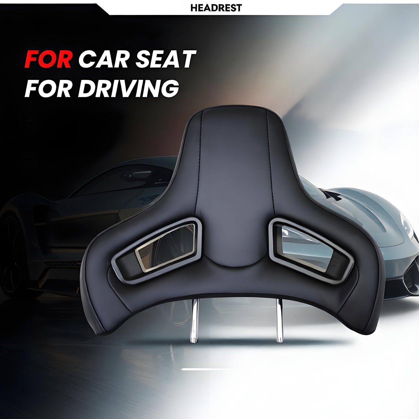 PU Leather Car Headrest Cushion Sports Seat Universal Ergonomic Design
