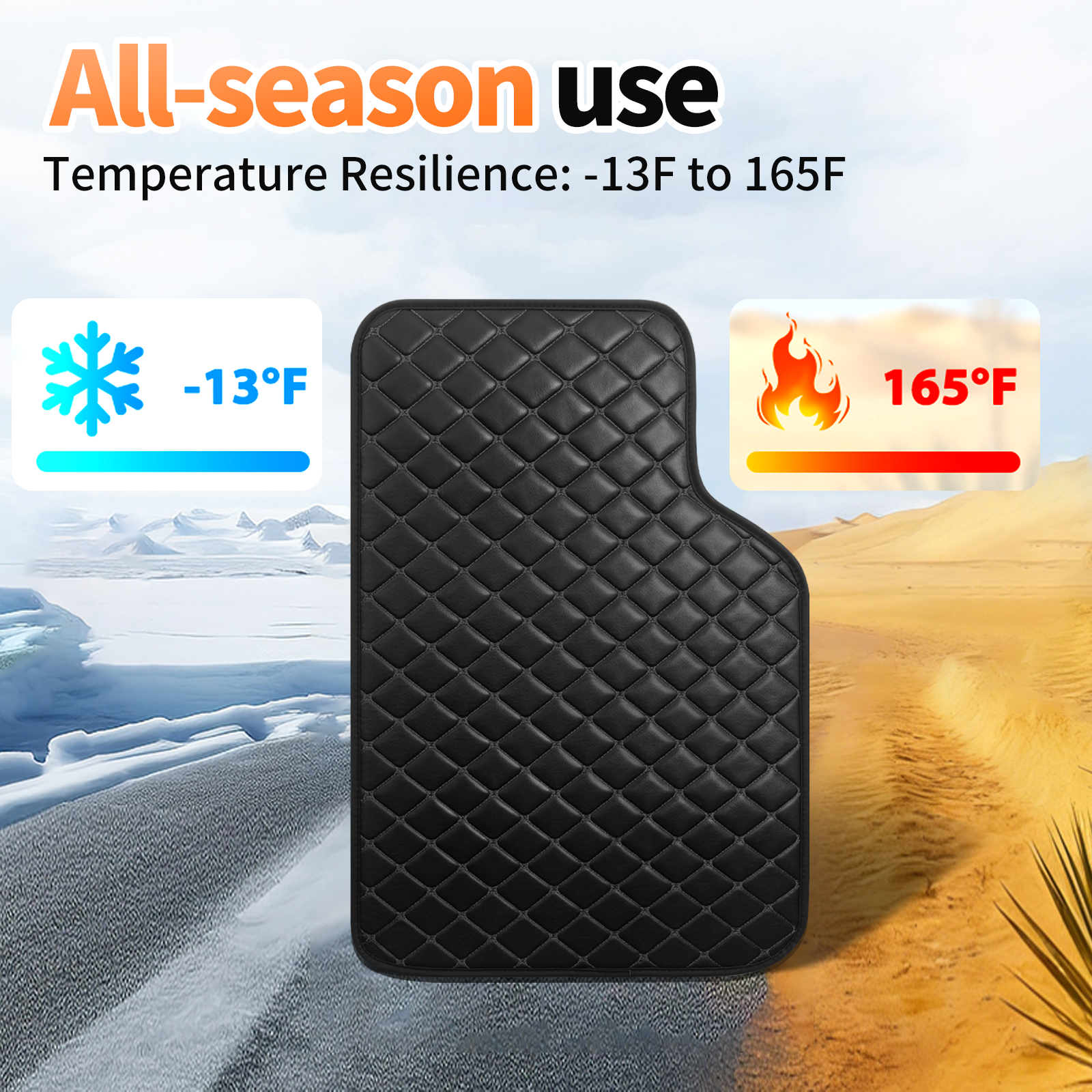 Light Luxury Nordic Minimalist Iamond Stitching Full Set Car Floor Mats, All Season…