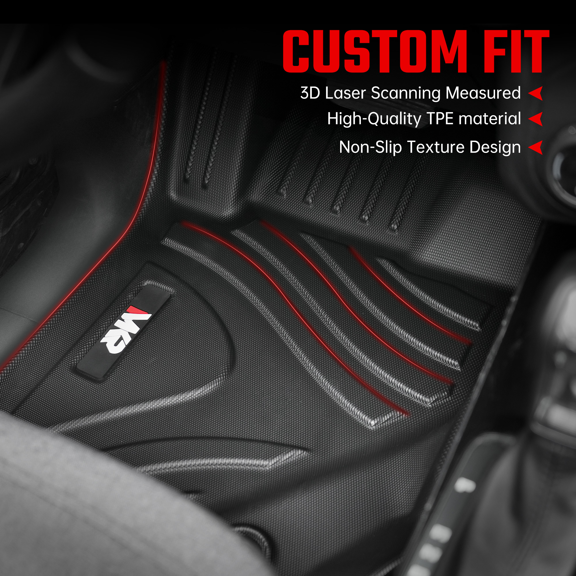 Car Floor Mats For - Ford Bronco 4 Doors TPE Interior Car Accessories