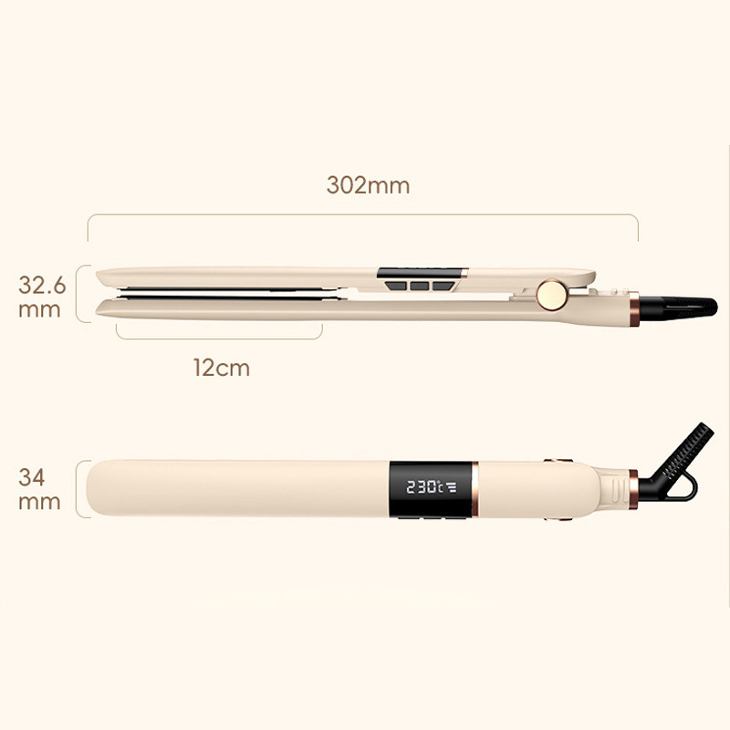 Hair Straightener Curler 2-in-1 For Women 10s Fast Heat Up Digital Display