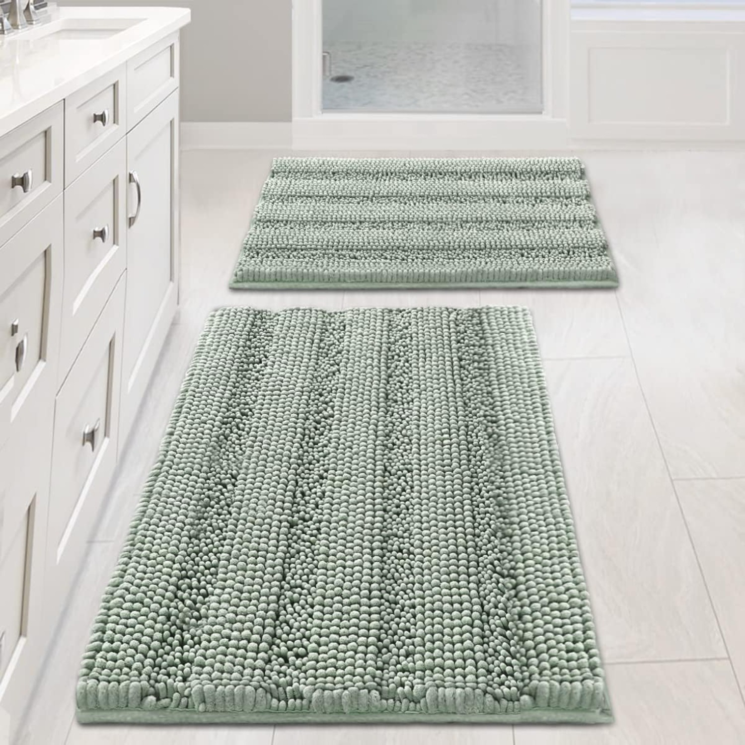 Party Decorations & Accessories—Bathroom Rugs, 2-Pack Of Extra-Thick Velvet Striped…