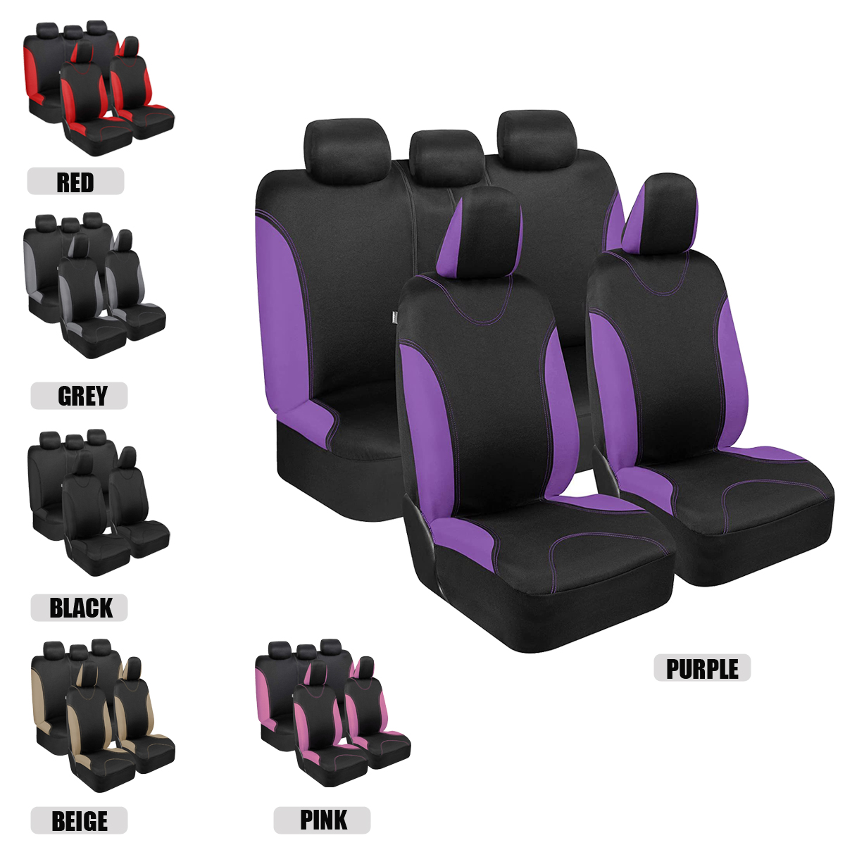 5-Seat Car Seat Cover, Classic And Timeless Design, Thin 2mm Thickness, Suitable For All…