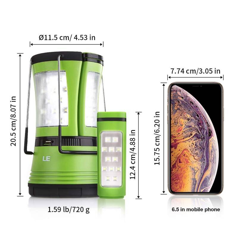 3-in-1 Camping Lantern With 2 Detachable Torches, Dual Power USB D Battery Camping Light…