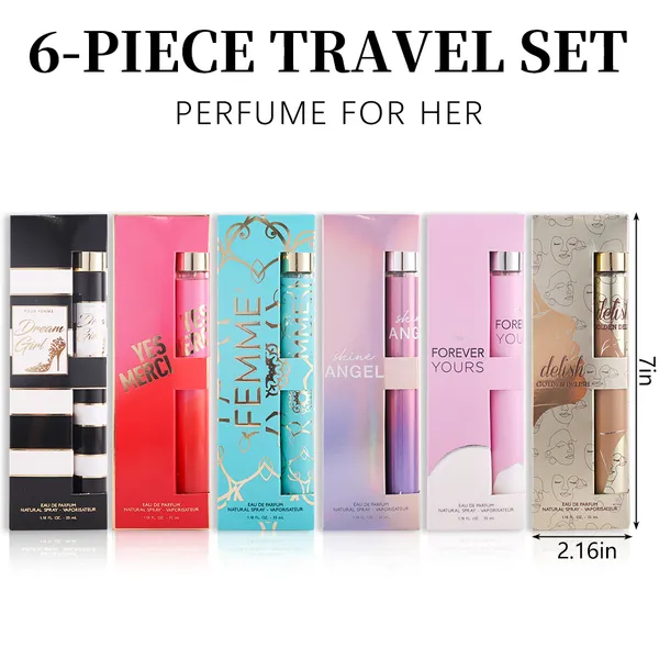 6-Pack Women's Eau De Parfum Travel Set - Long-Lasting, Refreshing Fragrance In 6 Unique…