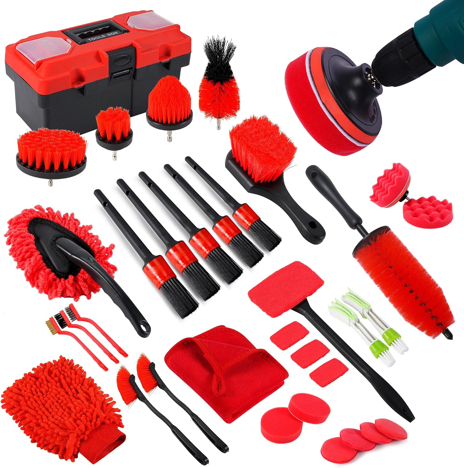 Car Detailing Kit 35 Units, Complete Car Cleaning And Wash Set For Interior, Exterior…