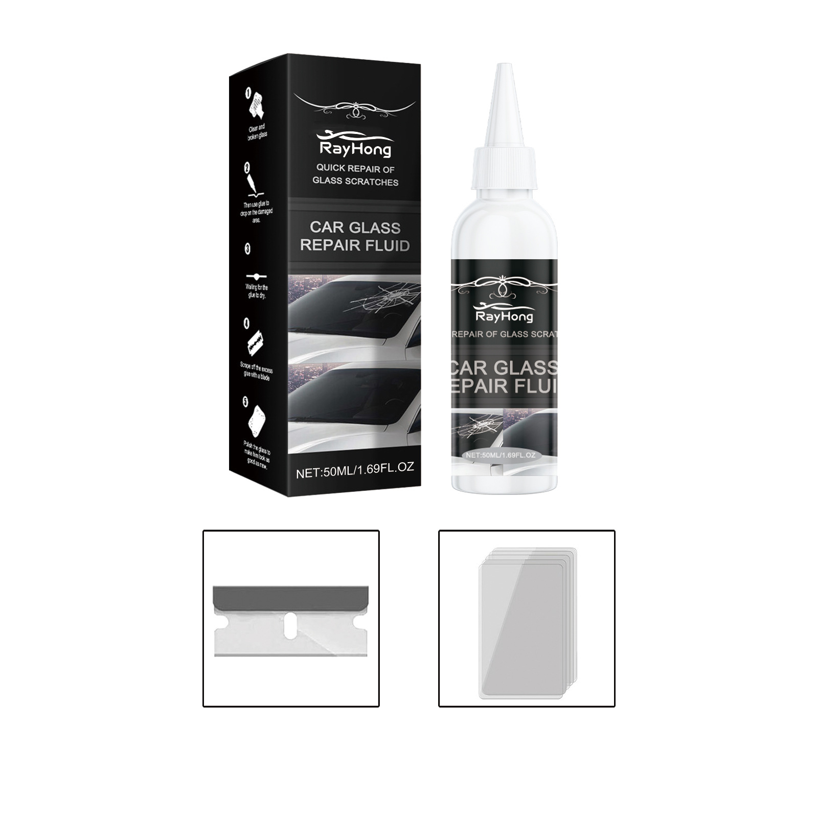 Rayhong Car Glass Care Gel Glass Nano Care Solution Quick Care Crack Glass Care Gel