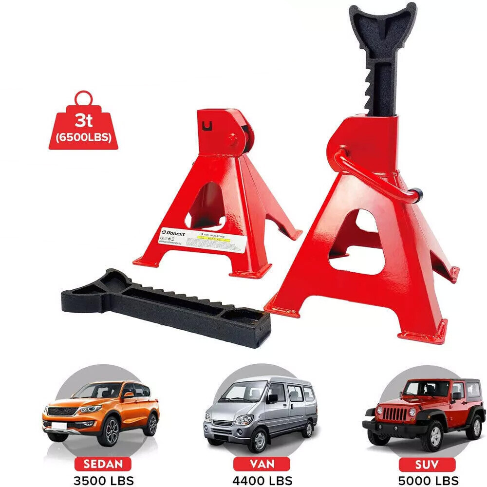 2-Pack Axle Stands FloorJack Heavy Duty Lifting 3 Ton Capacity Stand Car Carava