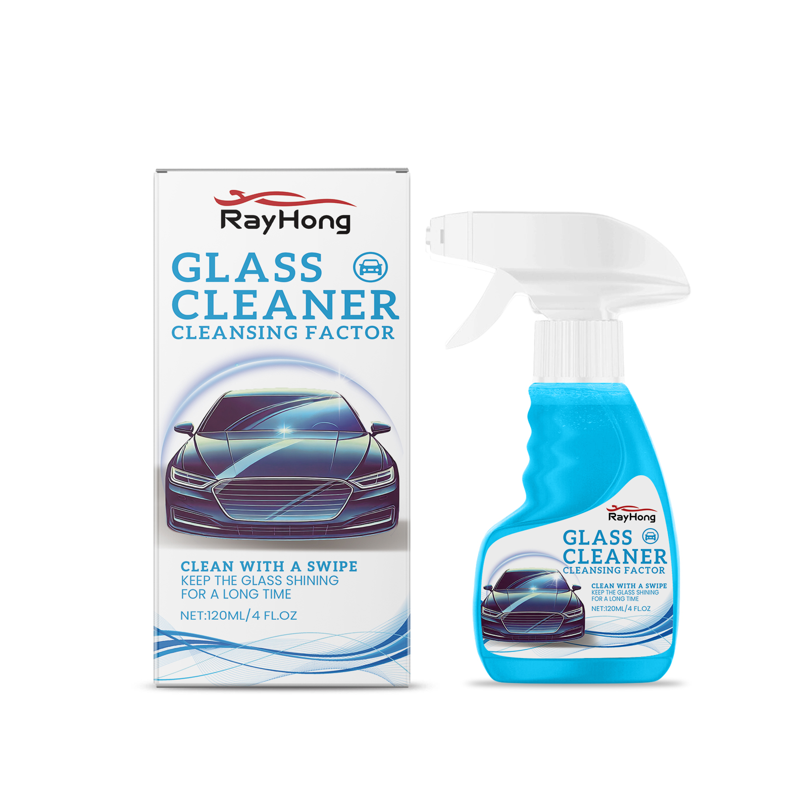 Glass Cleaner, Decontamination Rainproof Anti-Fog Clear View Wash