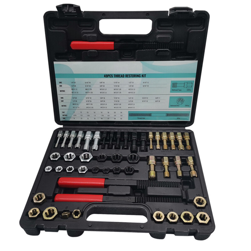 49-Pack Thread Repair Chaser Tool UNC UNF Metric Thread Restorer Kit