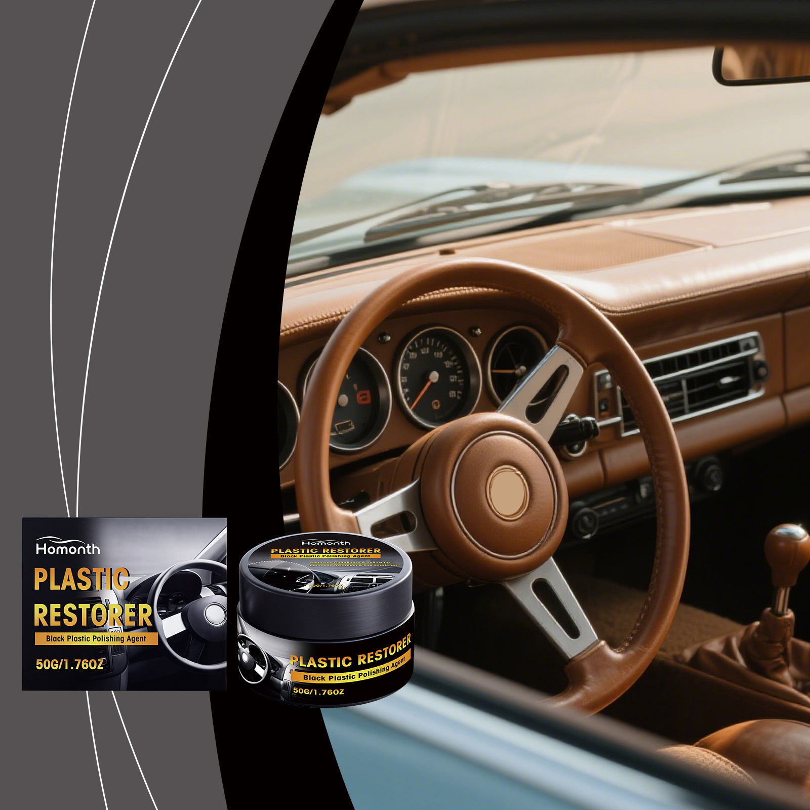 Plastic Cleaning Cream, Gentle Interior Trim Decontamination Dust Removal Care Balm