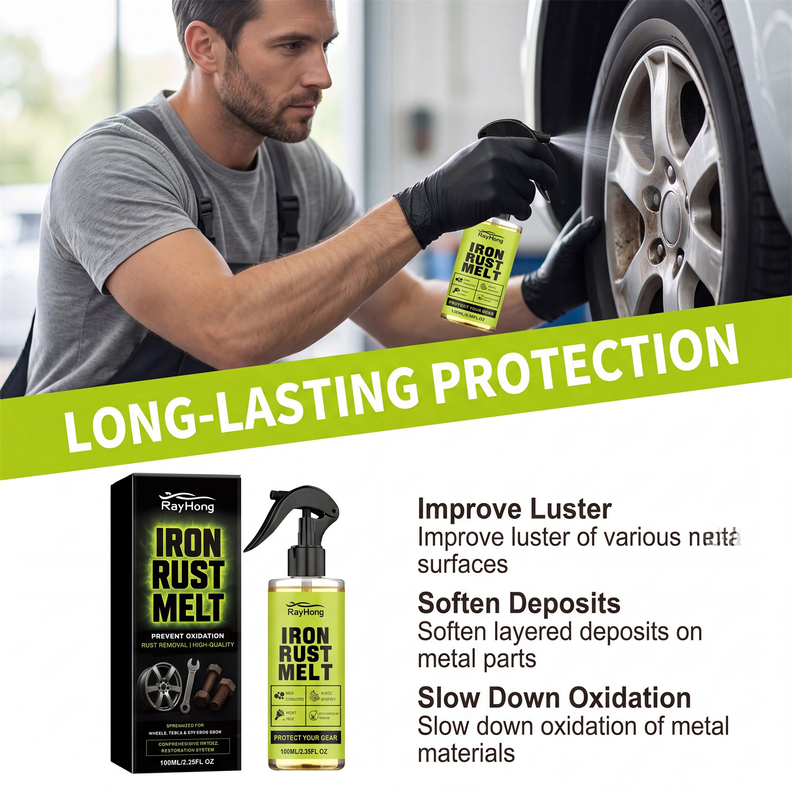 Rust Remover Liquid, Metal Rust Dissolver Protective Coating For Long Lasting Repair
