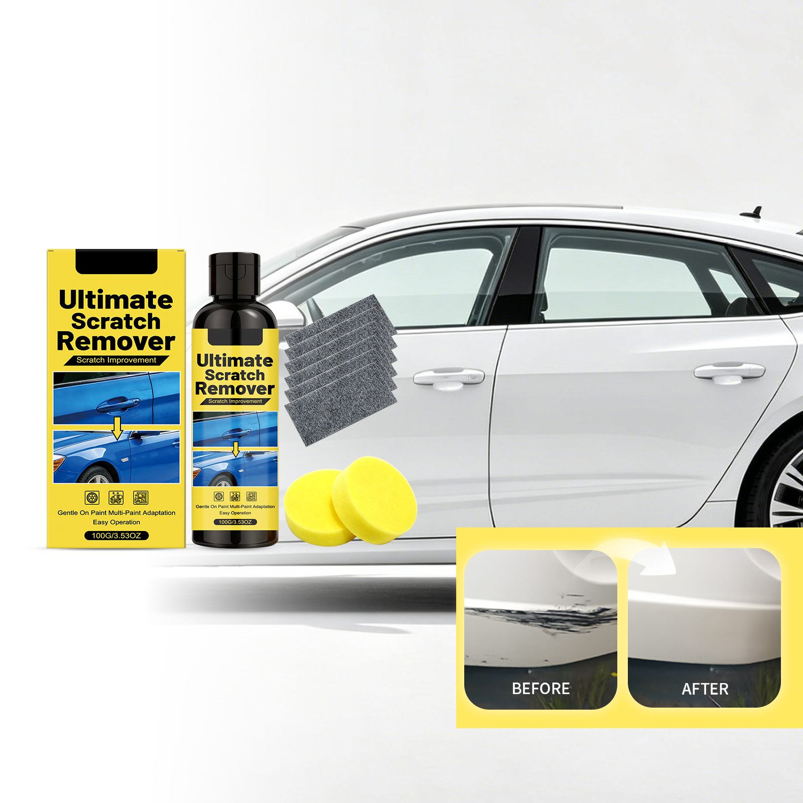 Car Scratch Repair Kit, Paint Swirl Scuff Touch Up Polishing Set For Auto Detailing