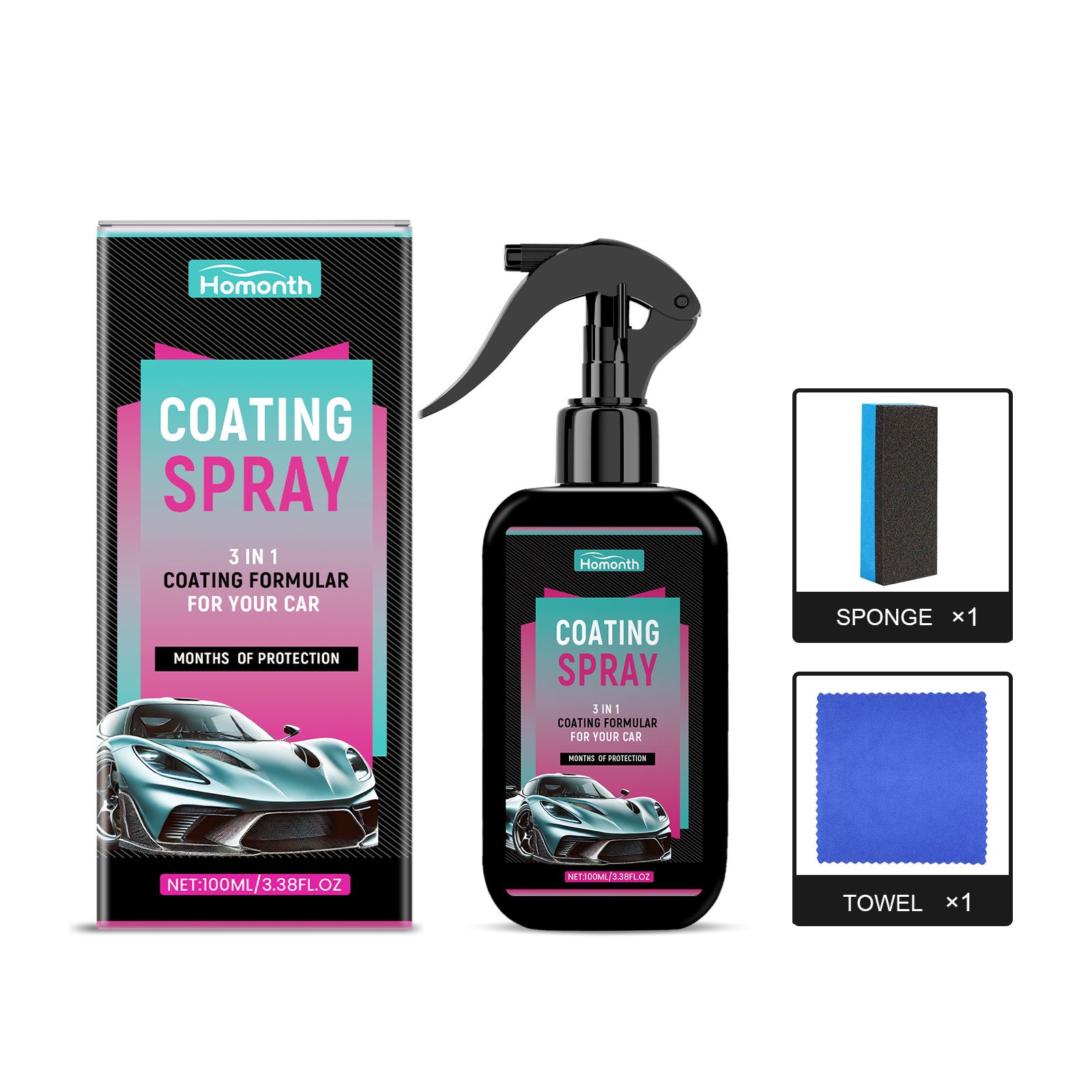HOMONTH Automotive Coating Spray, 1 Kit