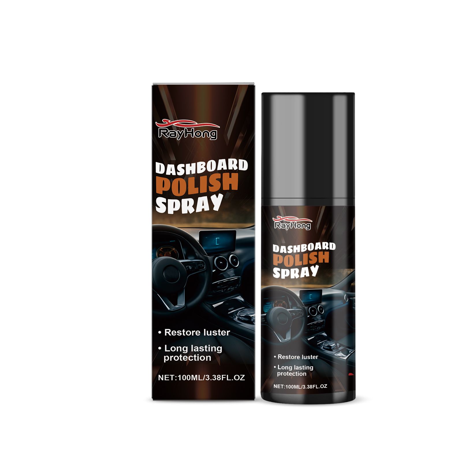 RAYHONG Automotive Interior Shine Spray, 100 ml / 1 Bottle