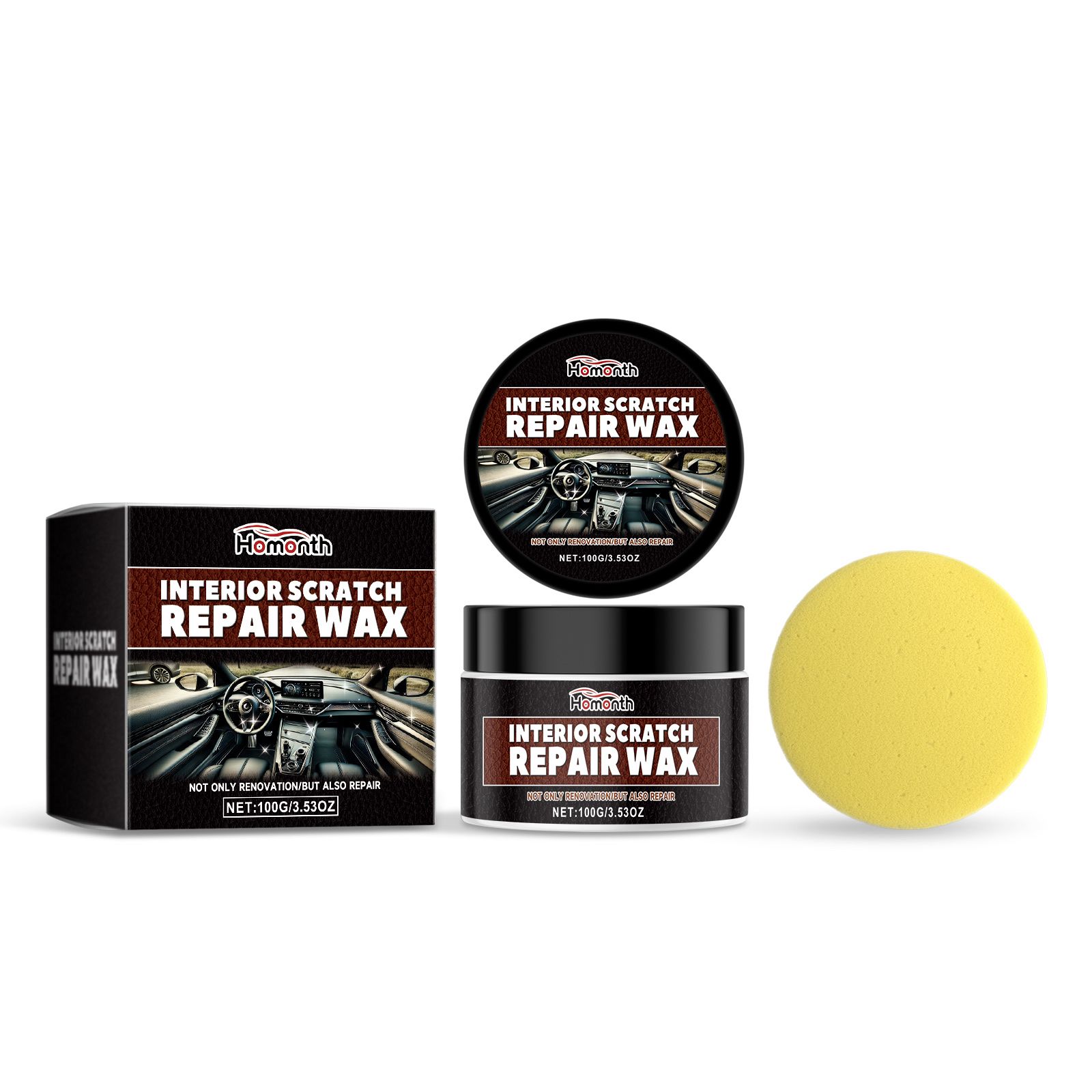 HOMONTH Automotive Interior Scratch Care Wax, 1 Kit
