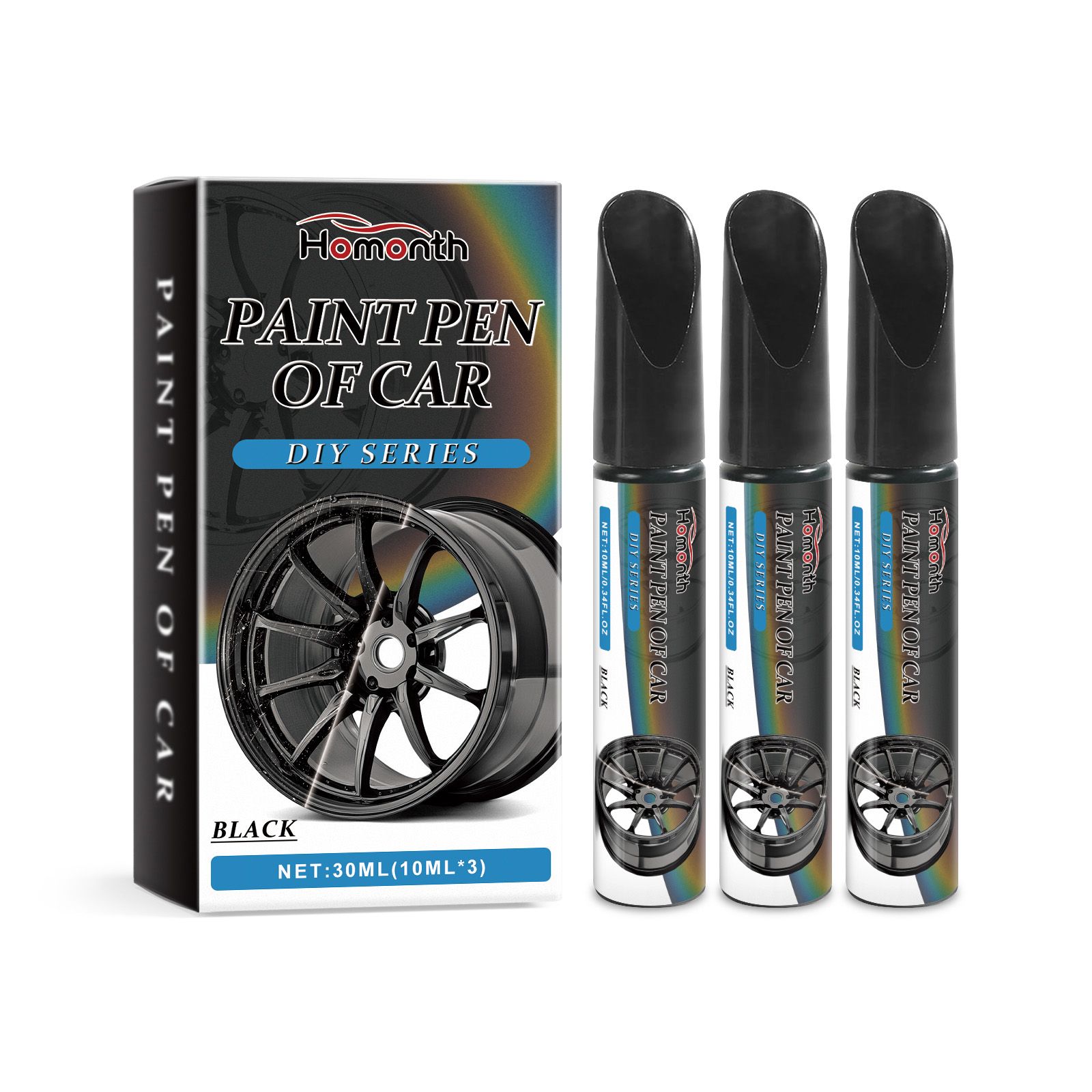 HOMONTH Black Wheel Touch-Up Pens, 3 Pieces