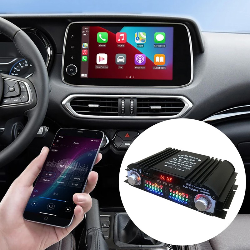 1600W Digital Power Amplifier Bluetooth Stereo HiFi Audio 4CH USB SD FM Remote
