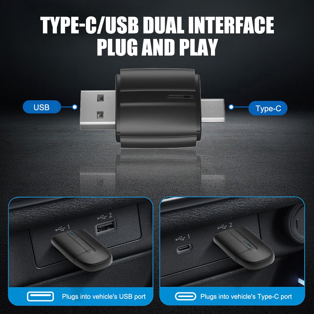 Mini Wireless Carplay Android Auto Wireless Adapter & Carplay Wireless Adapter