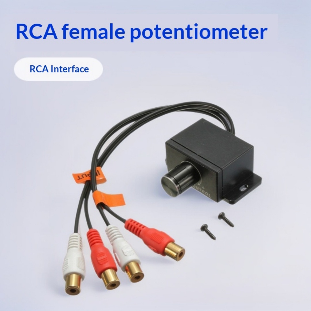 Car Amplifier Volume Adjustment Potentiometer, 2 RCA Male Female RCA Jack Input Output…