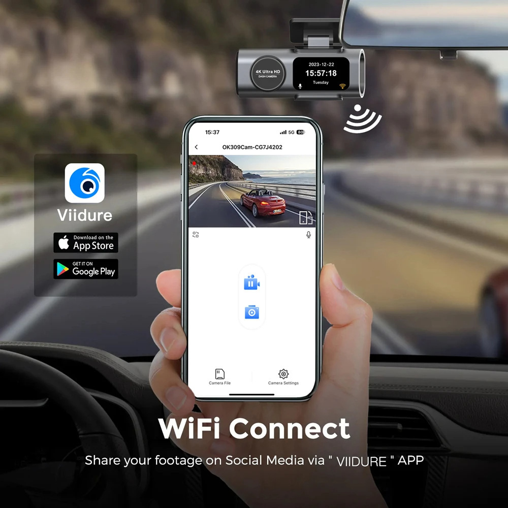 High definition Front and rear Dual Recording WiFi Smartphone Connectivity A Hidden…