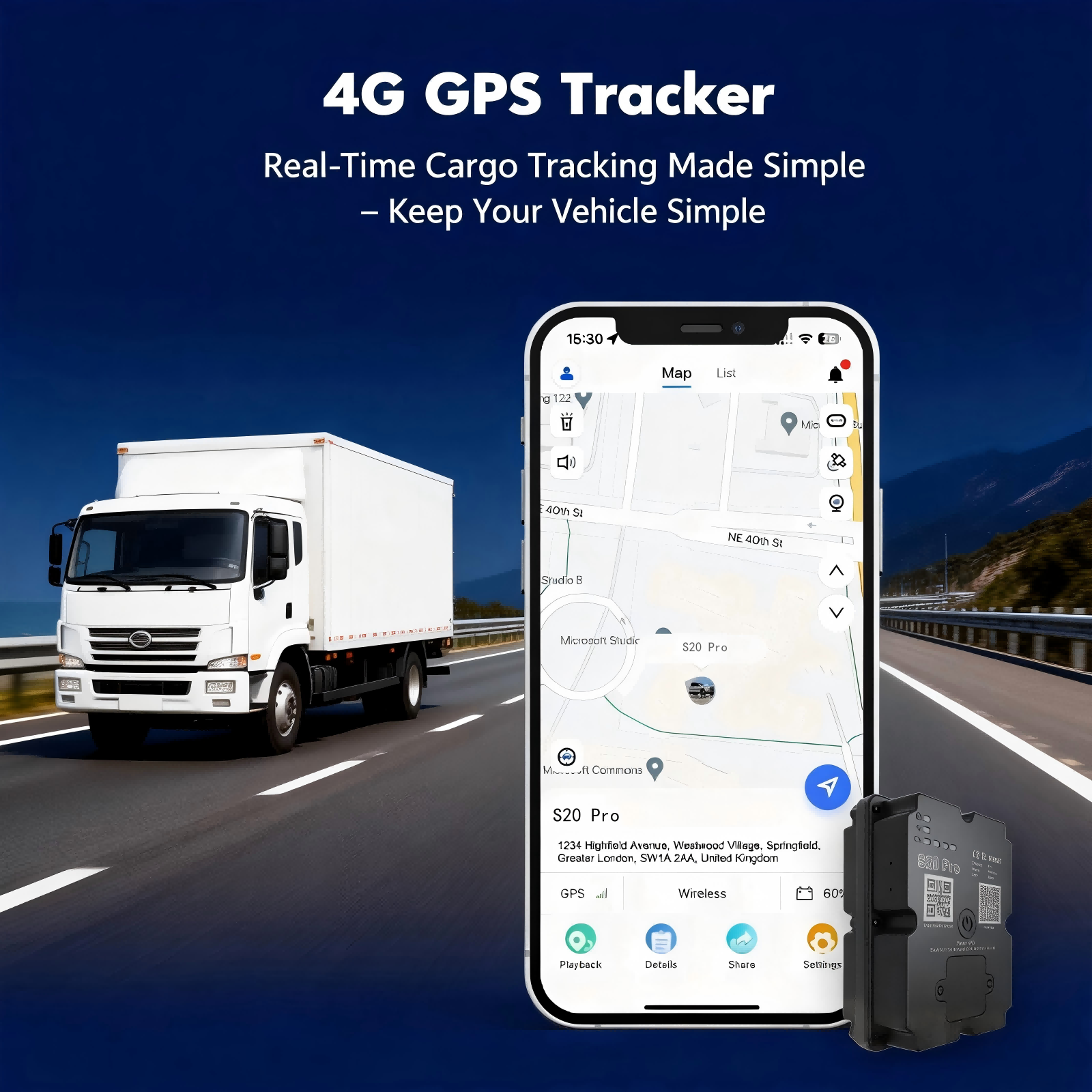 Long Battery 4G GPS Vehicle Tracker - Up To 30 Days Standby, Real-Time Tracking, Magnetic…